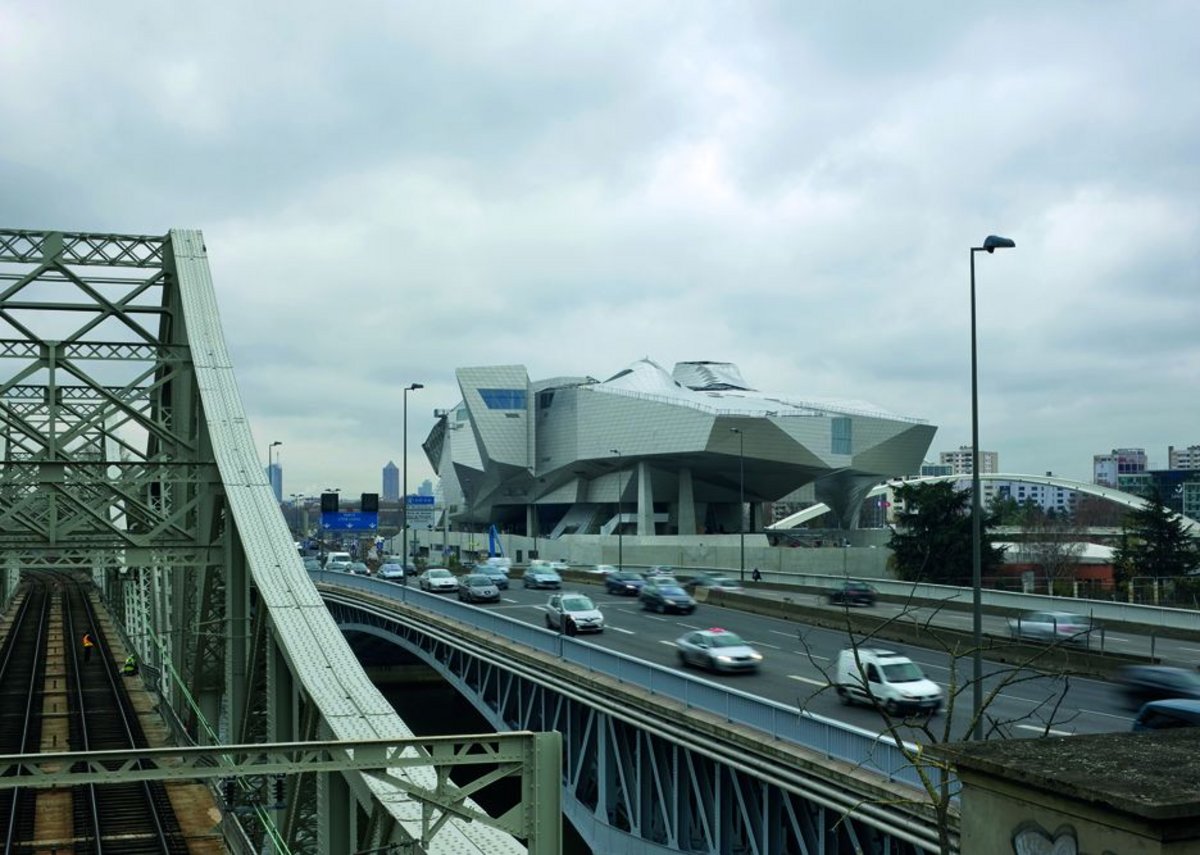 The Musée des Confluences marooned between rivers and infrastructure on its post-industrial site.