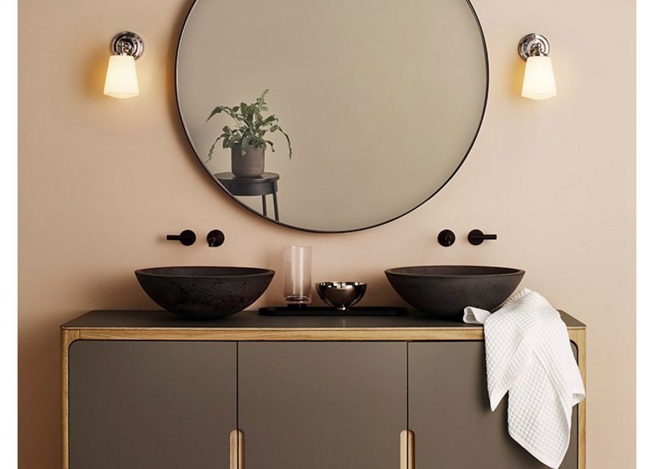 Round basins (here in Black) can double up for a twin console solution.