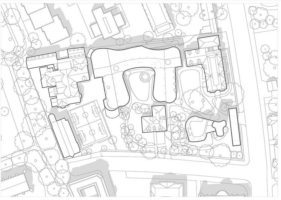 Site plan for New College Oxford, by David Kohn Architects.