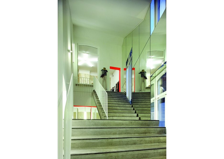 The new rear stair meets escape guidance and connects the old building to itself in a new way. Its ceiling forms an external access staircase.
