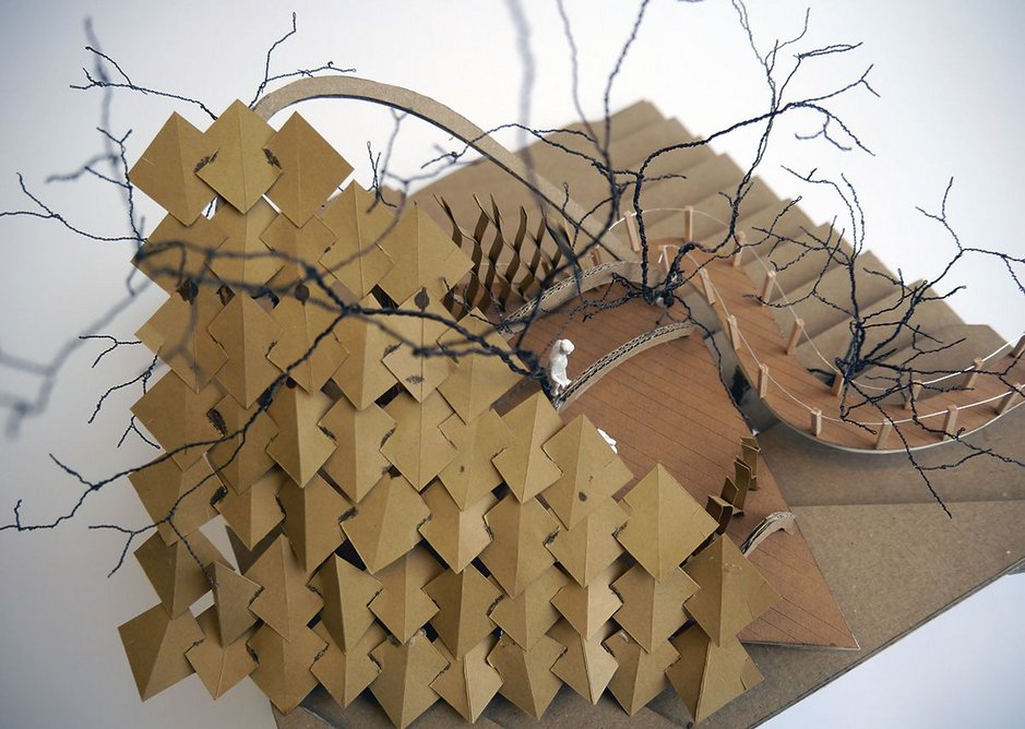 First year live projects – a treehouse for Stansfield Park. Jessica Gardner’s models.