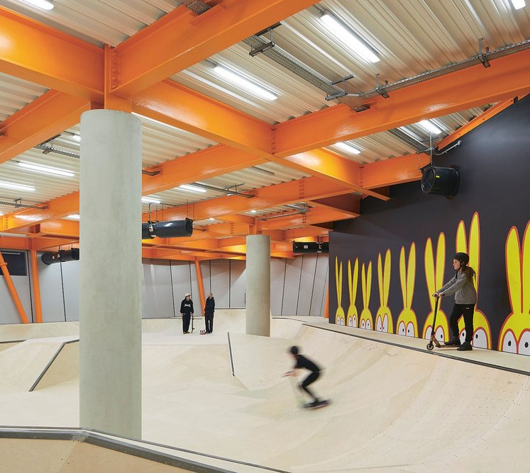 The timber ‘flow’ level; the steel structure at the timber skate levels would allow the surfaces to be rebuilt to different configurations in future if change is required.