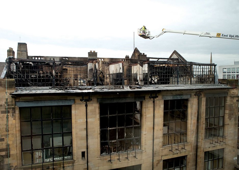 Top floor of the west wing after the fire.