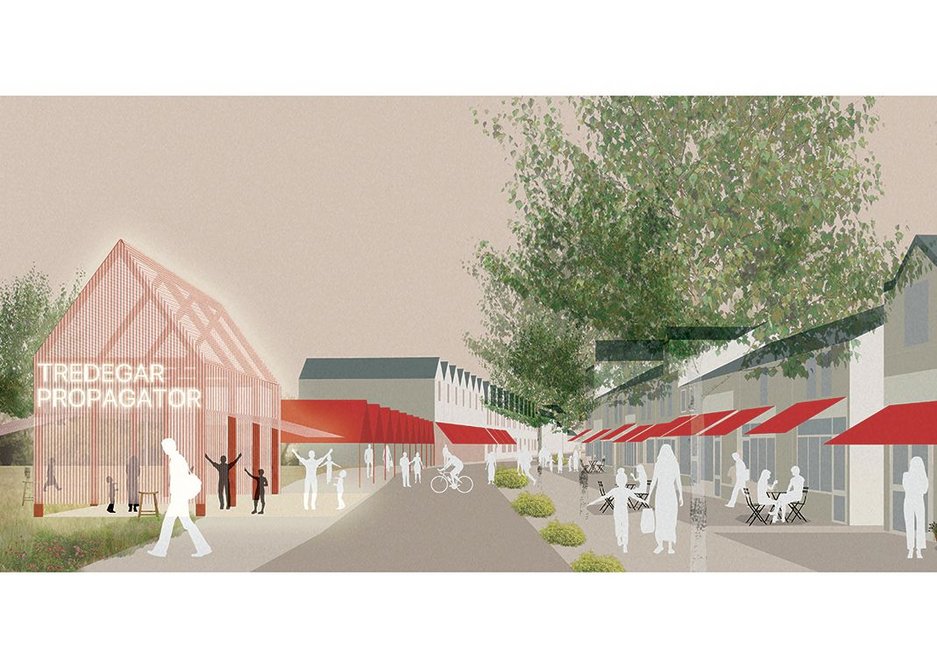 Rural Office for Architecture’s proposed pedestrianised high street includes places for business innovation and start-ups.