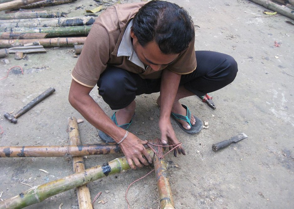 Community participation led to the discovery of the expertise and skills plus local  materials such as home-grown bamboo