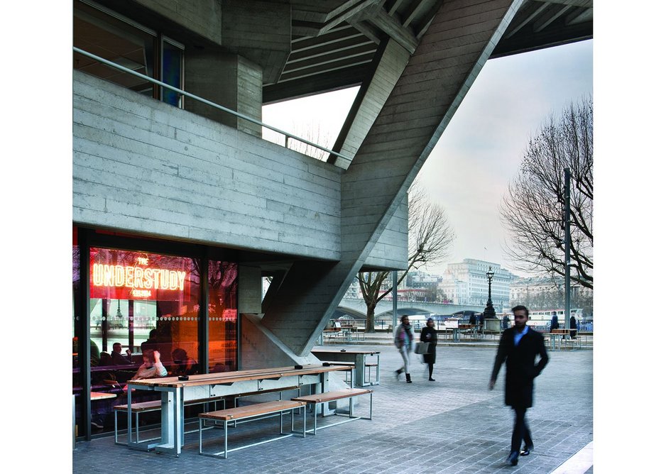 Lasdun’s marvellous downstream corner, once a service area, now houses a bar.