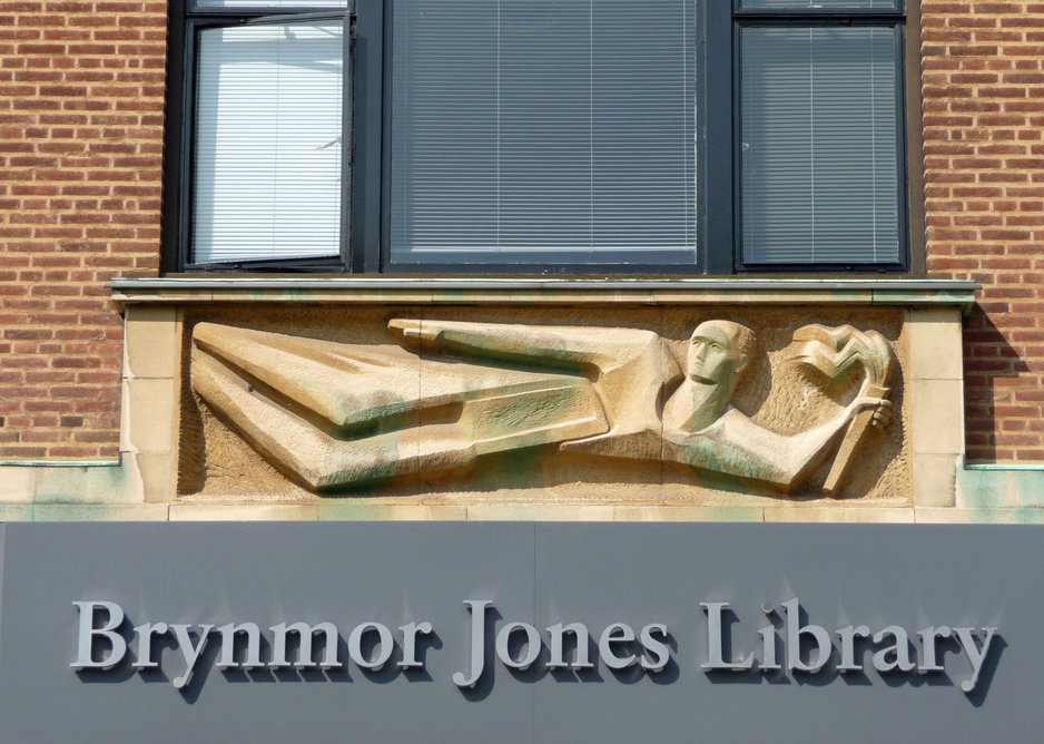 Larkin was less keen on Soukop's sculpture over the library's main entrance..