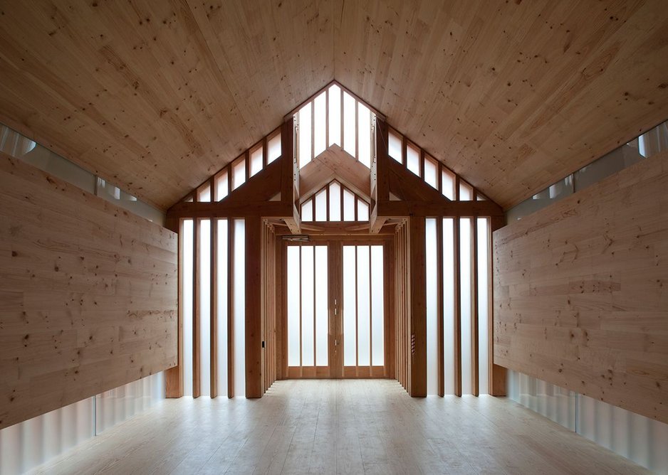 The Belarusian Memorial Chapel – interior view towards the entrance.