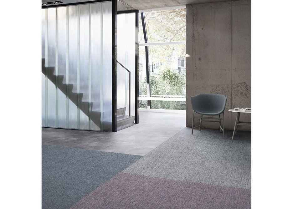 The Desso Linon carpet tile range unifies colour and texture to create a soft, homely feel in workplace settings.