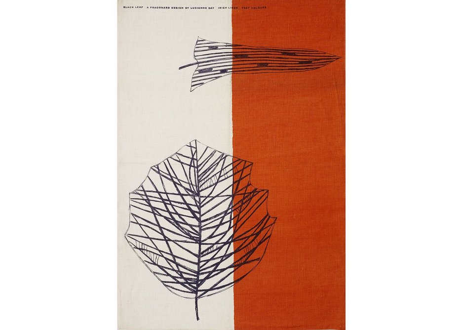 Black Leaf tea towel, Lucienne Day, Thomas Somerset, 1959. Copyright the Robin & Lucienne Day Foundation.