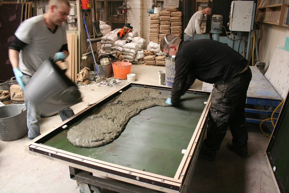Creating the GRC panels for Silver Forest at Graphic Relief’s workshop in Dublin. Photo: Lynch Architects