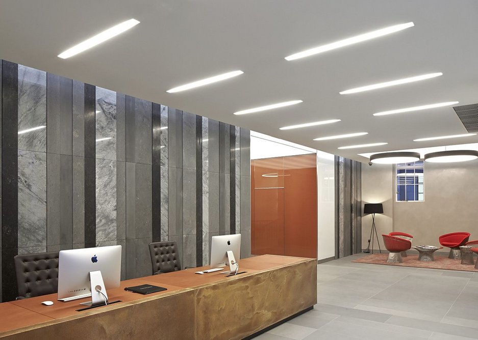 Art Deco tones of the North East wing reception.