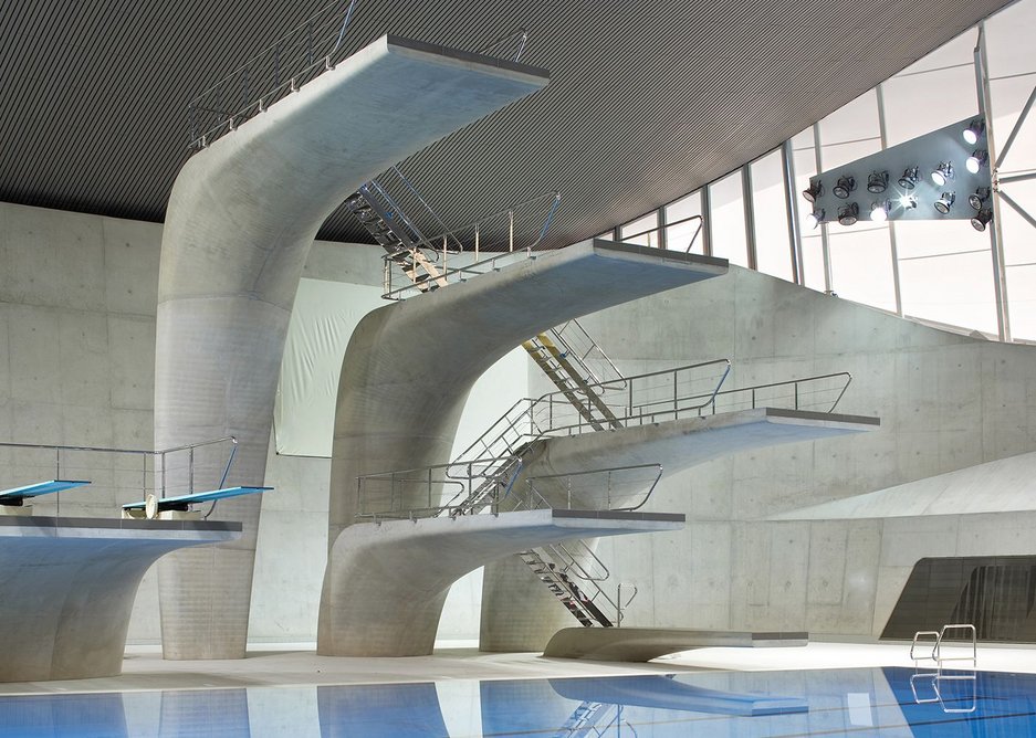 Aquatics Centre, Queen Elizabeth Park, London, by Zaha Hadid Architects.