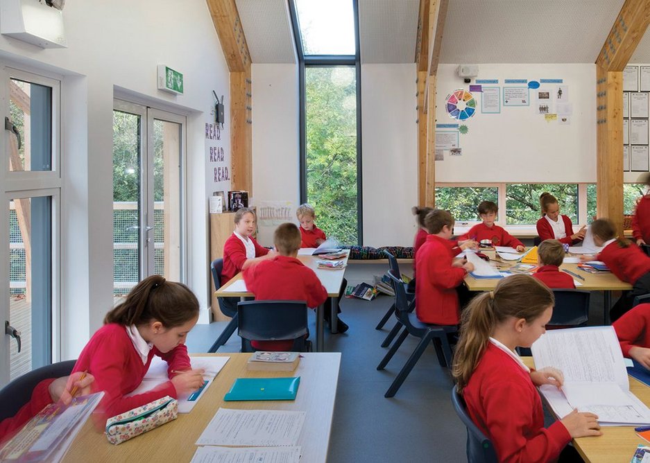 Classroom windows effect a direct relationship with the immediate landscape.