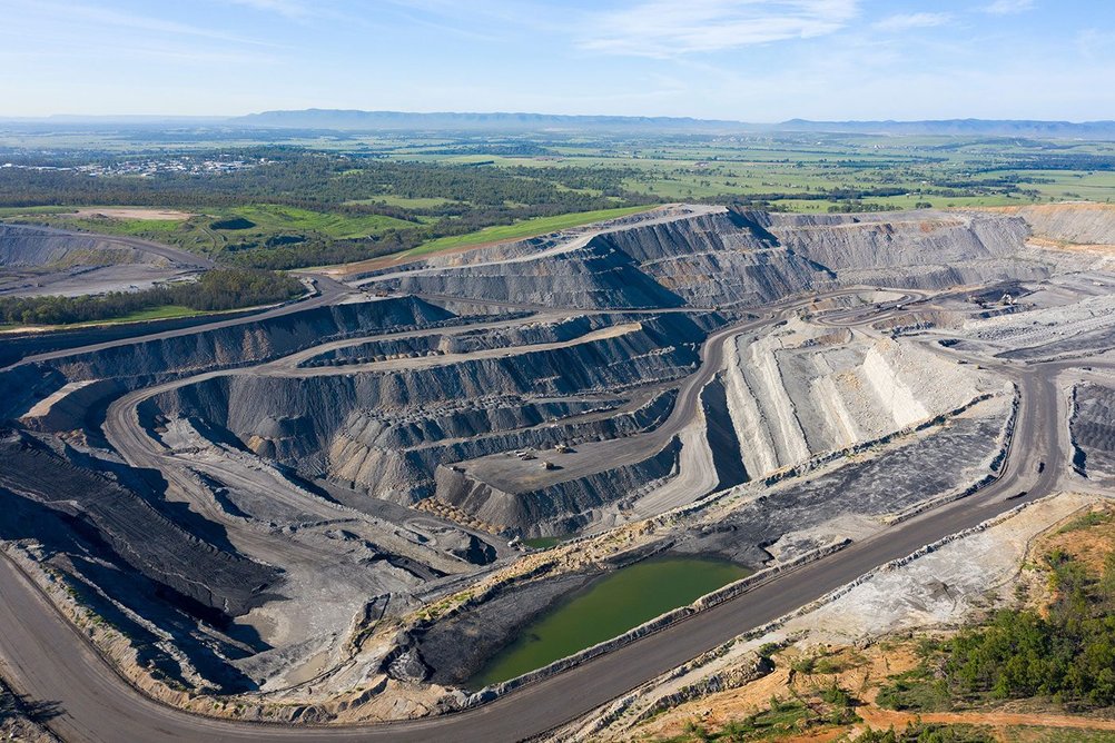 Open pit coal mine in the Hunter Valley area of New South Wales, Australia.