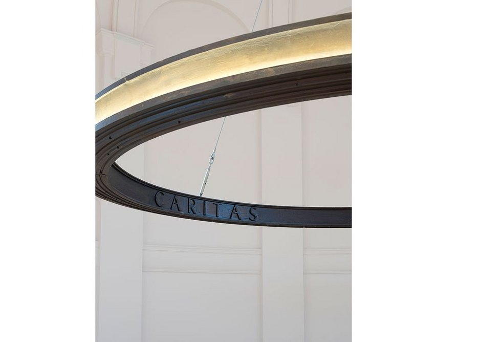 The cast iron light ring is inscribed with the Augustinian motto, Veritas, Unitas, Caritas’