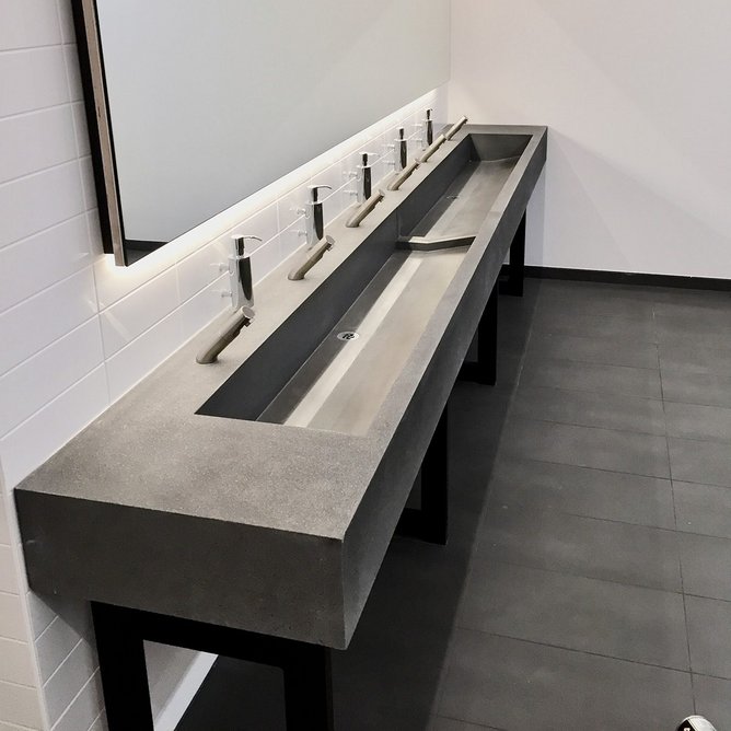 Lazenby concrete sink at Croxley Green Business Park in Rickmansworth, Hertfordshire. ESA architects.