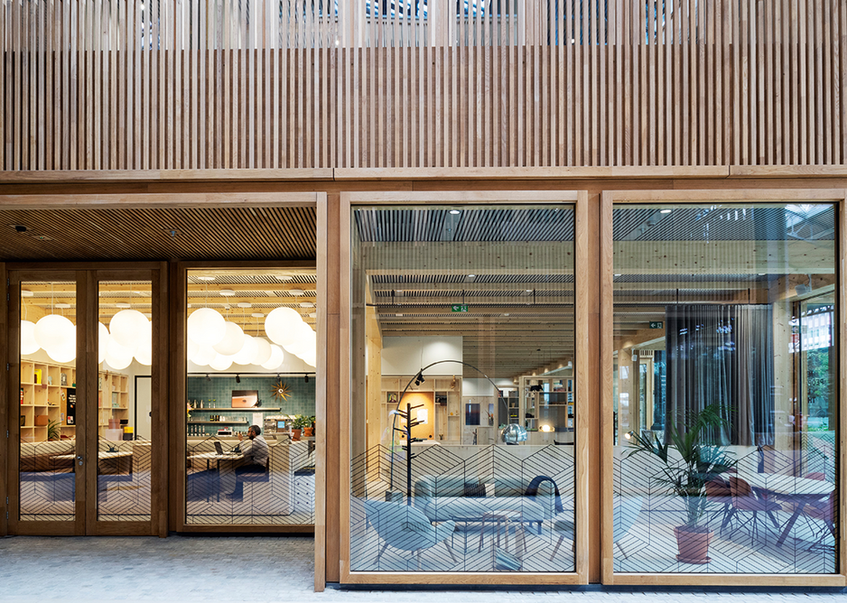 Pavilion doors and windows were specified in timber as part of a bespoke package that contrasted beautifully with steel structure of the original building.