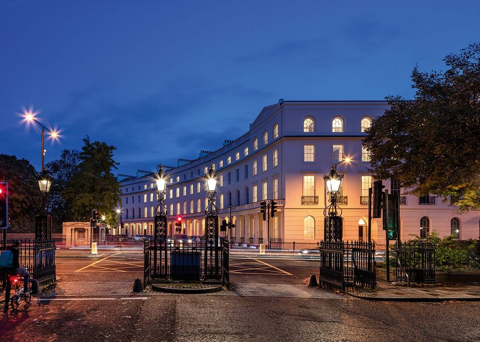 Regent’s Crescent seen from Park Square. The rebuild retains its grade I-listed status.