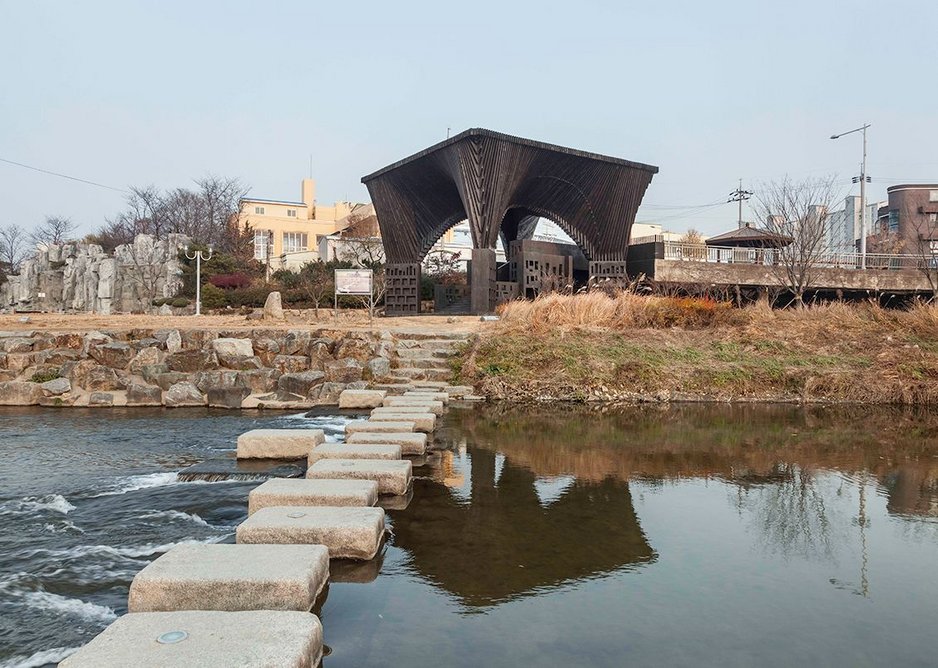 Gwangju River Reading Room, designed by Adjaye Associates in South Korea in collaboration with writer Taiye Selasi. The pavilion commemorates those who died in a pro-democracy uprising.