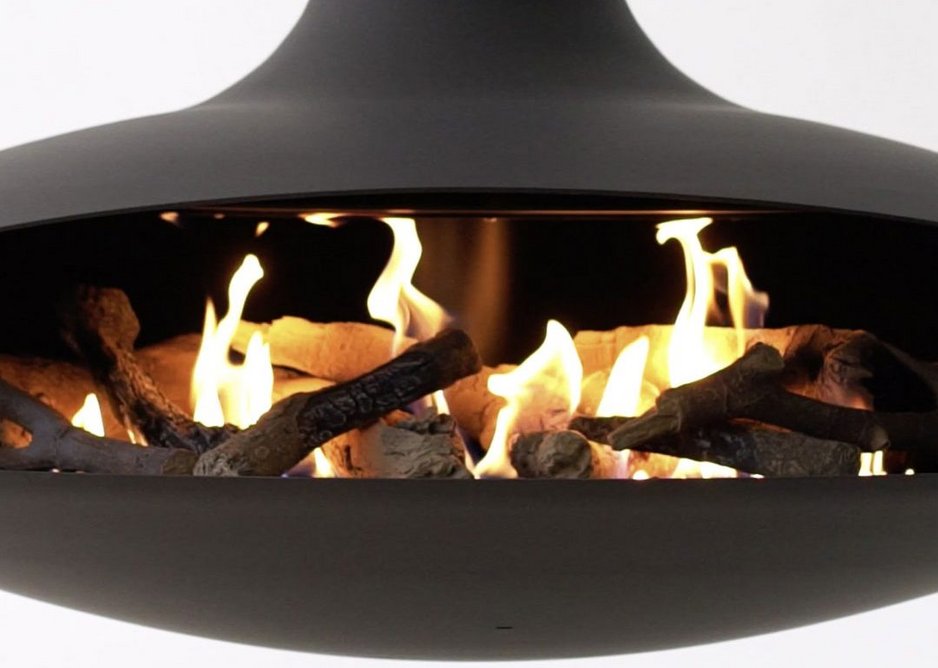 Ceramic logs help mimic the play of flames in a real wood fire.