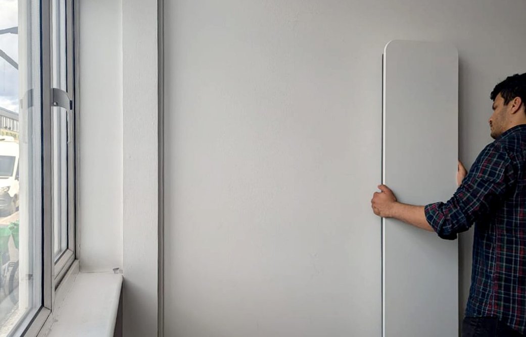 Sleek and slender: Anzen is a wall-mounted, thermoelectric-powered HVAC system.