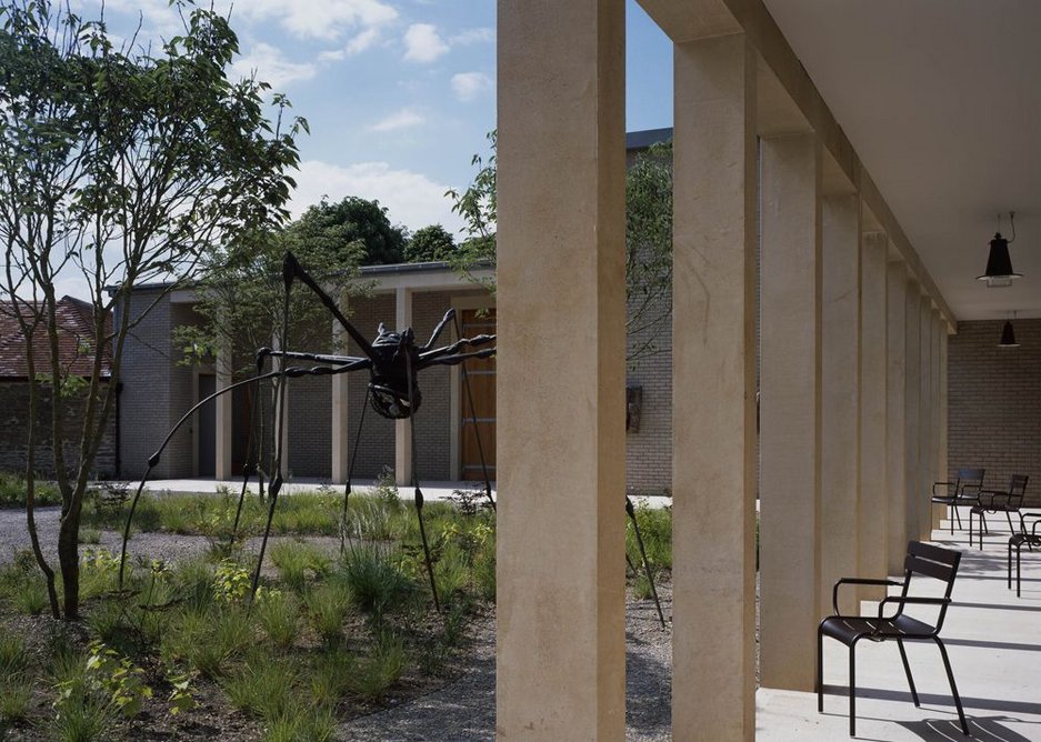 Outdoor spaces are studded with outsize sculpture including Louise Bourgeois’ Spider.