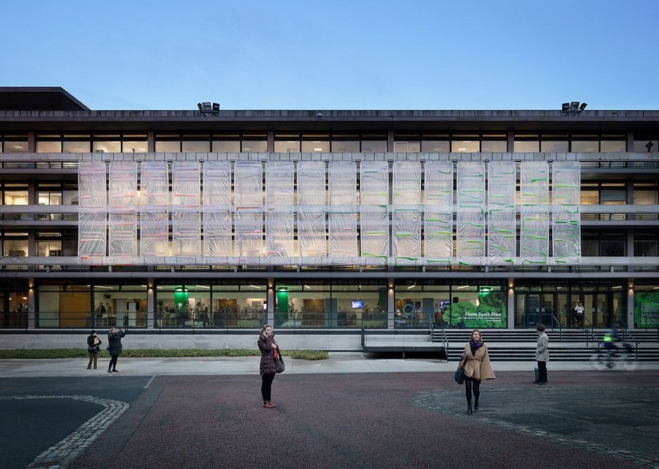 A prototype curtain installed in 2018 on the Printworks building at Dublin Castle covers  the first and second floor of the main facade.