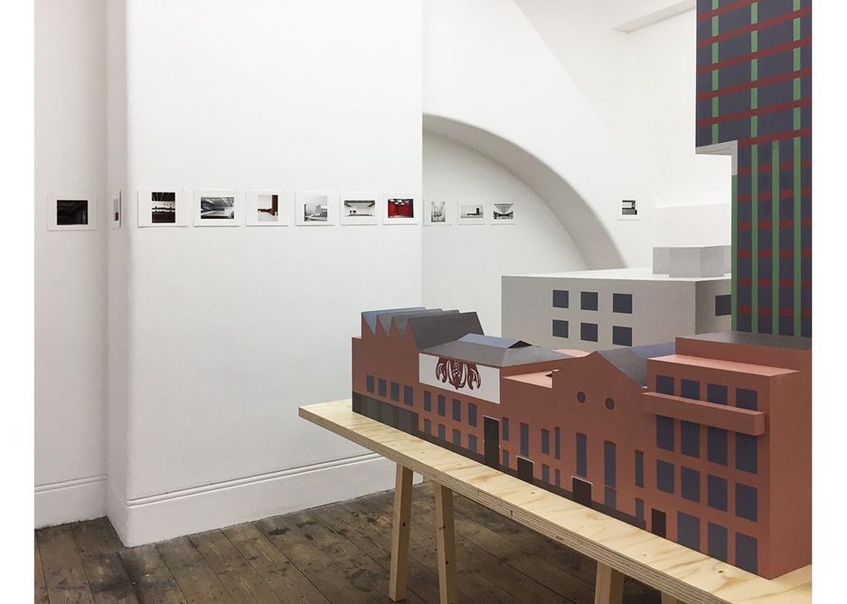 Caruso St John, Diorama, exhibition view with model of Newport Street Gallery in the foreground.