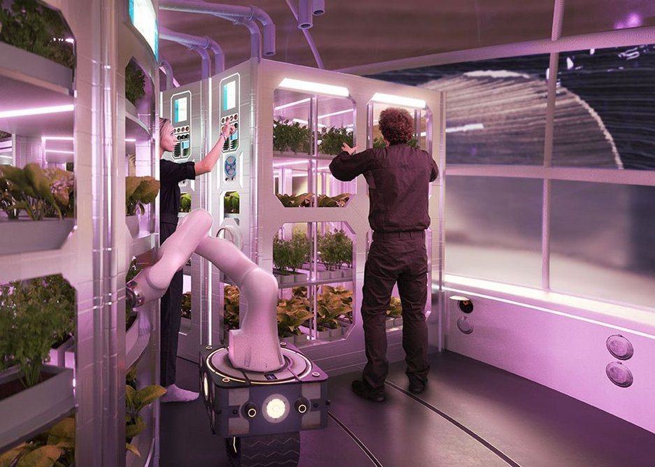 A hydroponics farm would grow plants for food and medicine.