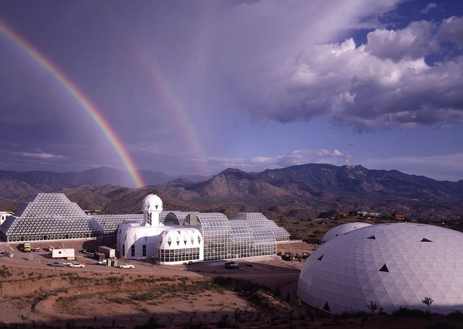 Exterior of the Biosphere 2 complex, built in Arizona. Courtesy of NEON