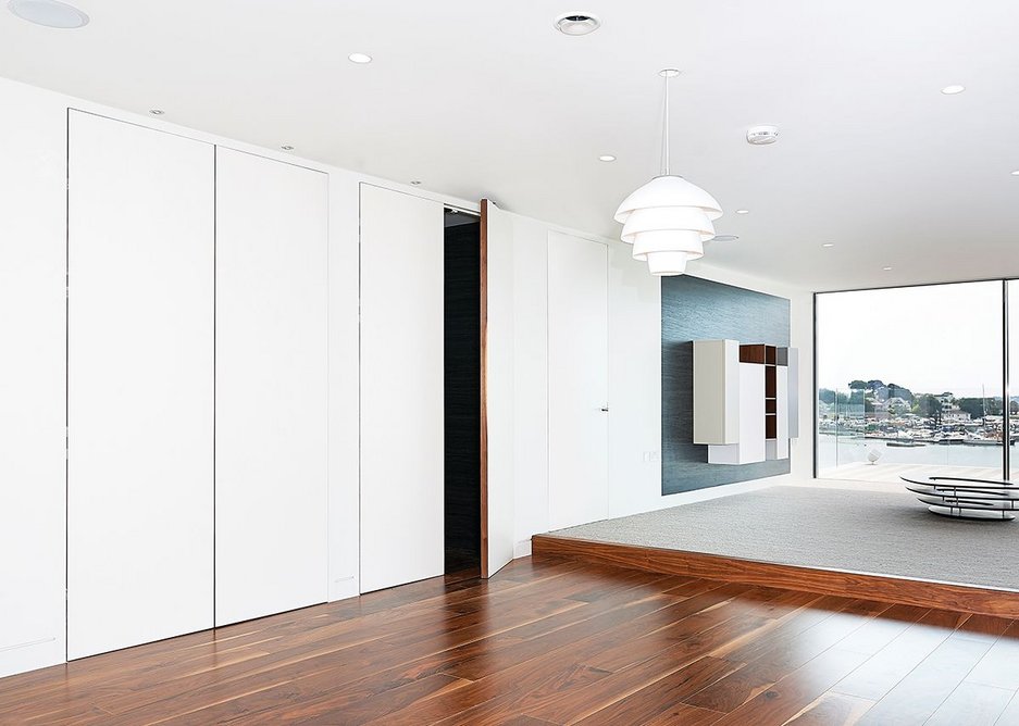 Concealed double doors with minimal visual impact using Arriva · Credit: Selo