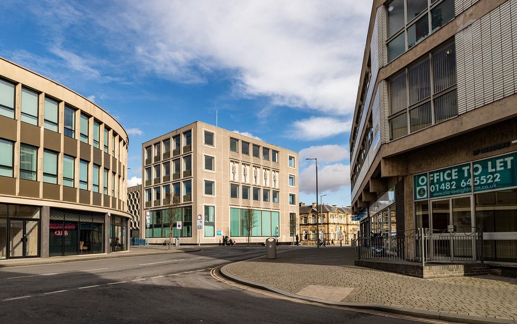 Central Library, Grimsby, designed by borough architect J. M. Milner, 1966-68.