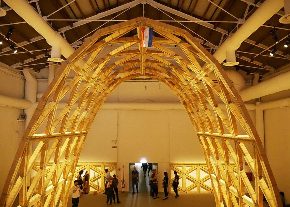 Traditional materials – here brick and cement – are used to make a fine parabolic arch by Paraguayan architect Paraguayan architect Solano Benitez.