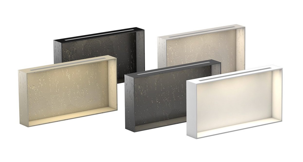 The illuminated niche is available in five natural colours to suit almost any requirement.