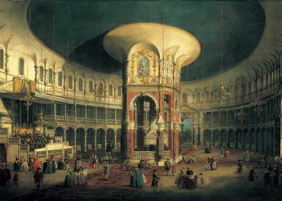 The Interior of the Rotunda, Ranelagh Gardens, Chelsea, 10 years before Mozart played here.