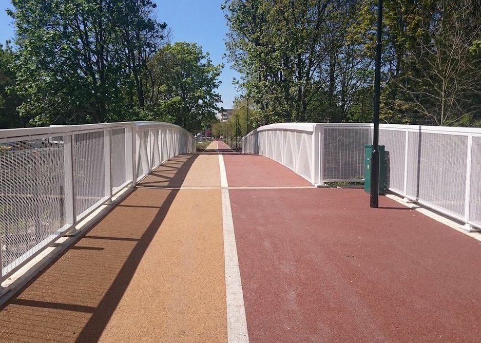 Transport for London's new super cycle and footpath highway in Waltham Forest.