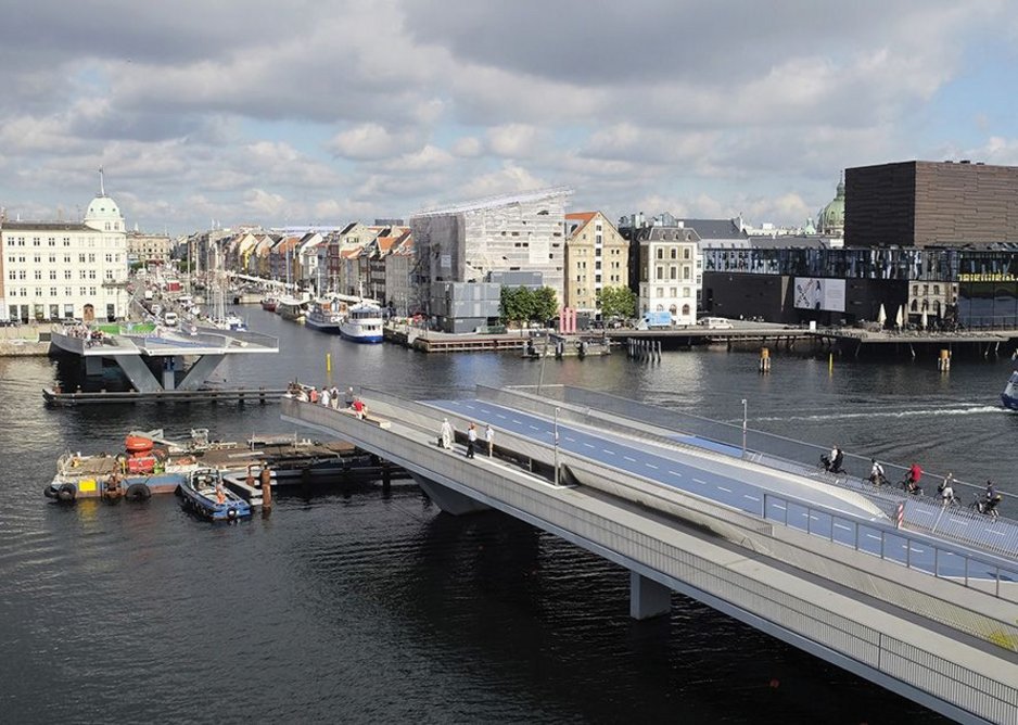 The bridge retracted provides a 50m wide navigation channel for maritime traffic.