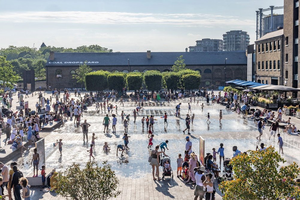 Granary Square looking west to Coal Drops Yard