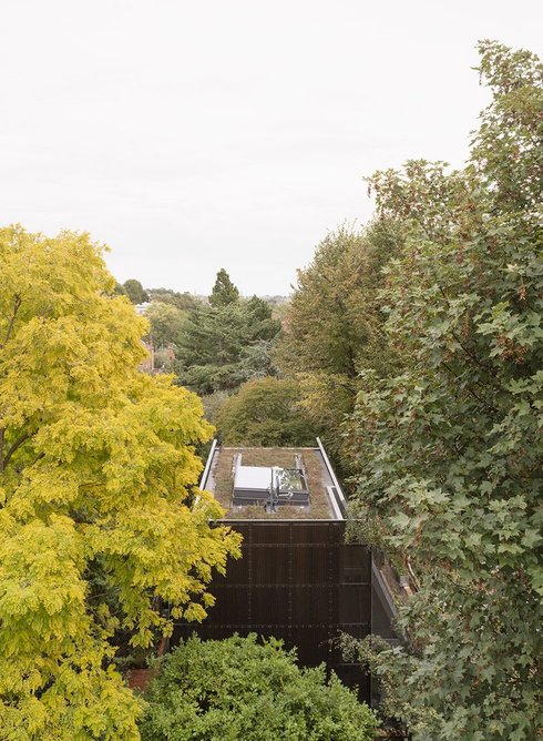 Bird’s eye view of Reciprocal House with aluminium sails. Credit: Schnepp Renou