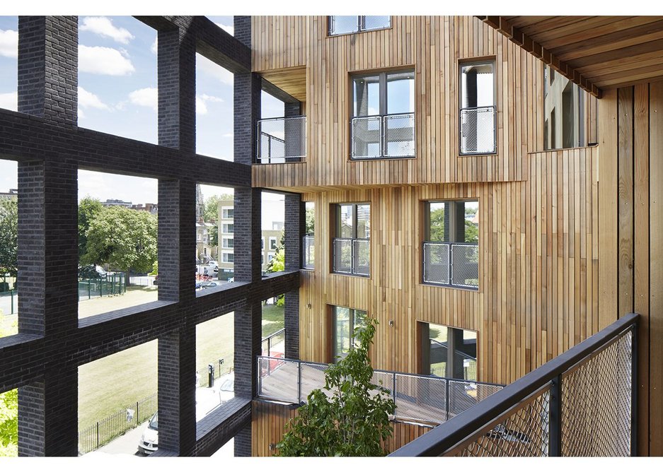 Courtyard view of Wenlock Cross, London, by HawkinsBrown.