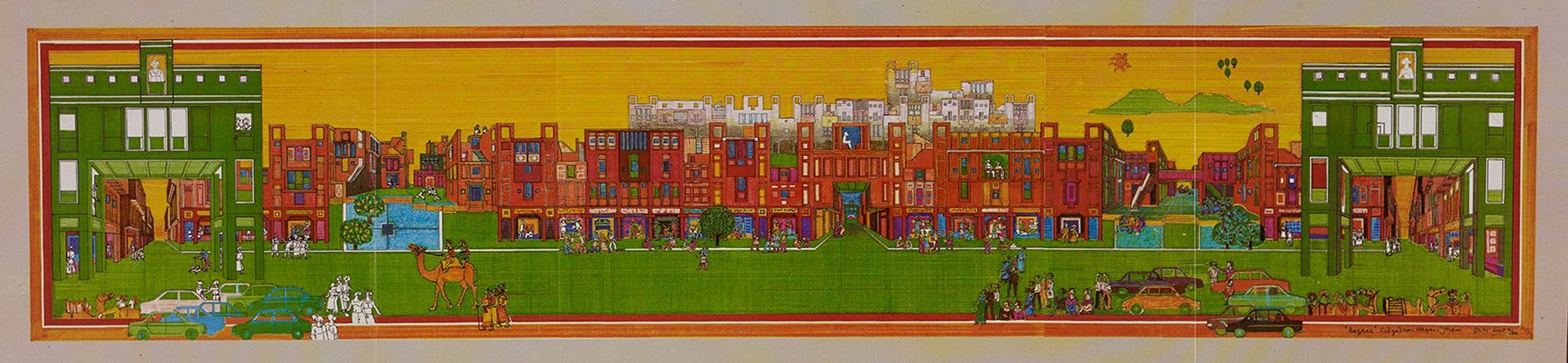 Multi-viewpoint street scene, Balkrishna Vithaldas Doshi. Credit: RIBA Collections