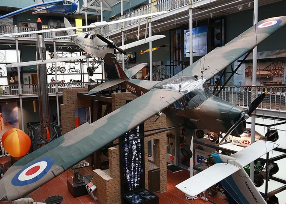 Museum of Scotland new galleries - aircraft display in the atrium