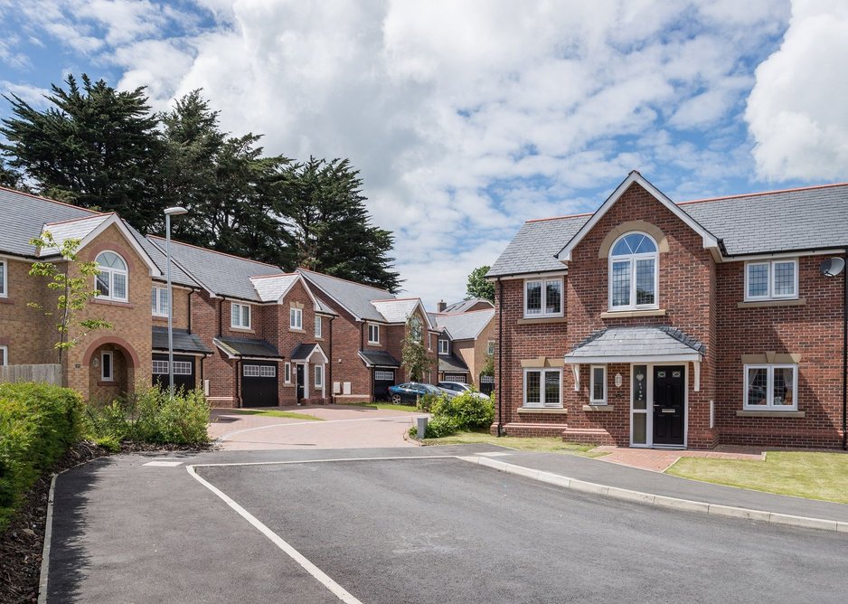 Slate was the roofing material of choice for this housing development in Bangor, Wales.