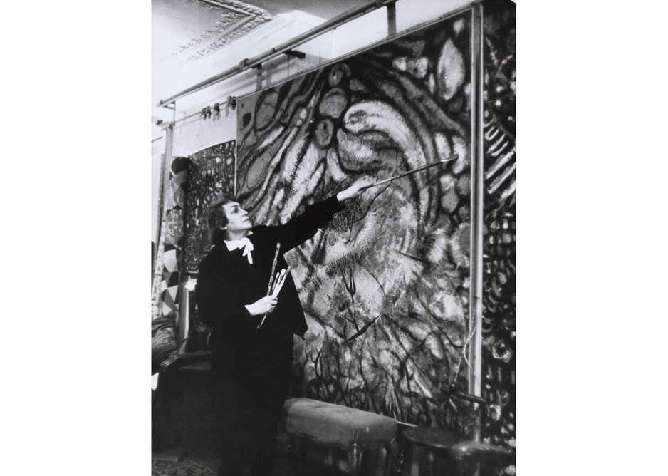 Fahrelnissa Zeid in her studio, Paris, c.1950s. Raad Zeid Al-Hussein Collection.