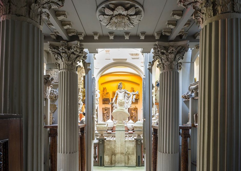 View looking along the colonnade towards the dome area and the Apollo recess.