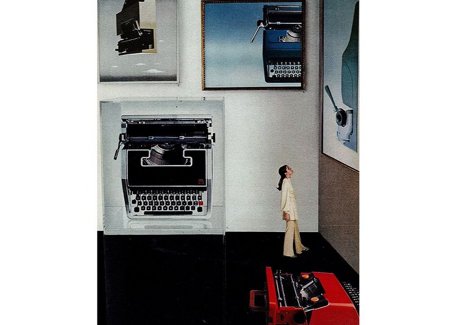 Advertisement for Olivetti typewriters including Valentine, designed by American photographer and graphic designer Henry Wolf (1969).