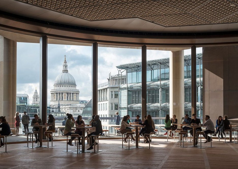 Bloomberg - double-height Pantry overlooking St Paul's Cathedral.