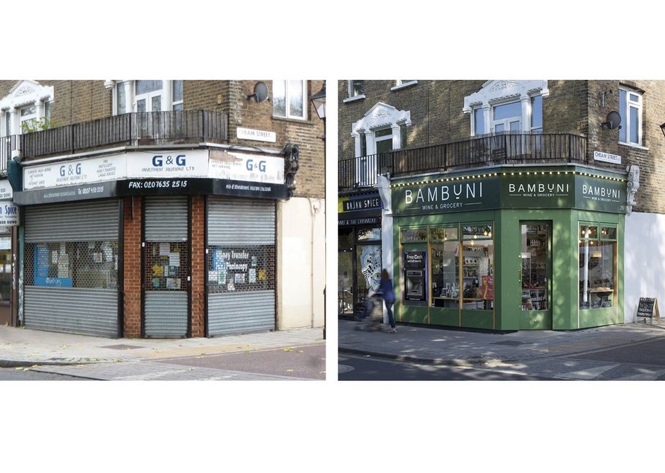 26 Nunhead Green before (left) and after. The Nunhead Village town centre project was initiated by Southwark Council (phase 2).