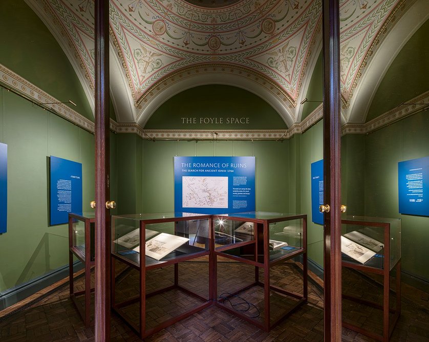 Exhibition installation of The Romance of Ruins: The Search for Ancient Ionia, 1764 at the Sir John Soane’s Museum. Photo by Gareth Gardner